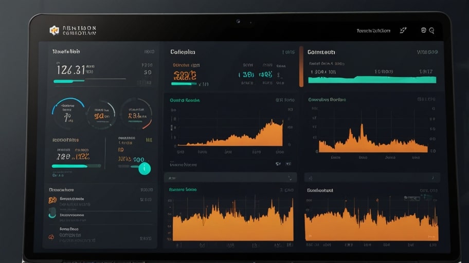 A sleek digital interface displays real-time blockchain transactions on a fintech platform.