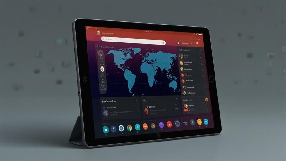 A sleek digital interface displaying an AI-driven search bar with predictive results on a modern device screen.